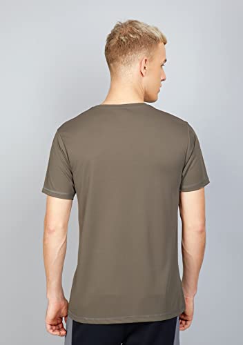Image of TECHNOSPORT Men's Slim Fit Polyester Activewear Sports T-Shirt with Moisture-Wicking Comfort for Workout, Running & Gym