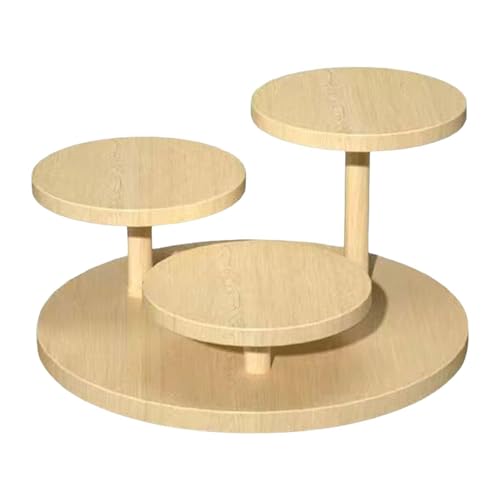 Présentoir à Gâteau de Bois, Présentoir à Desserts, Présentoir à Gâteaux à Plusieurs Niveaux, Plateau Décoratif à étages Support de Rangement pour Figurines Cosmétiques, Anniversaire, Fête, 3 couches