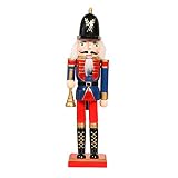 Lamala Juego de adornos de Navidad, figuras de Navidad de madera, cascanueces de Navidad, soldado para decoración de cascanueces de Navidad