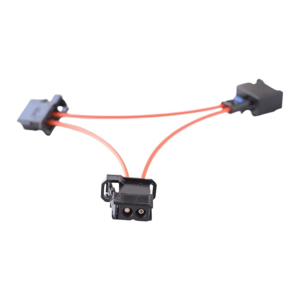 Adaptador de cable de fibra óptica para BMW, Mercedes-Benz y para coches alemanes Skoda, bucle macho a hembra, material ABS, negro, instalación en coche