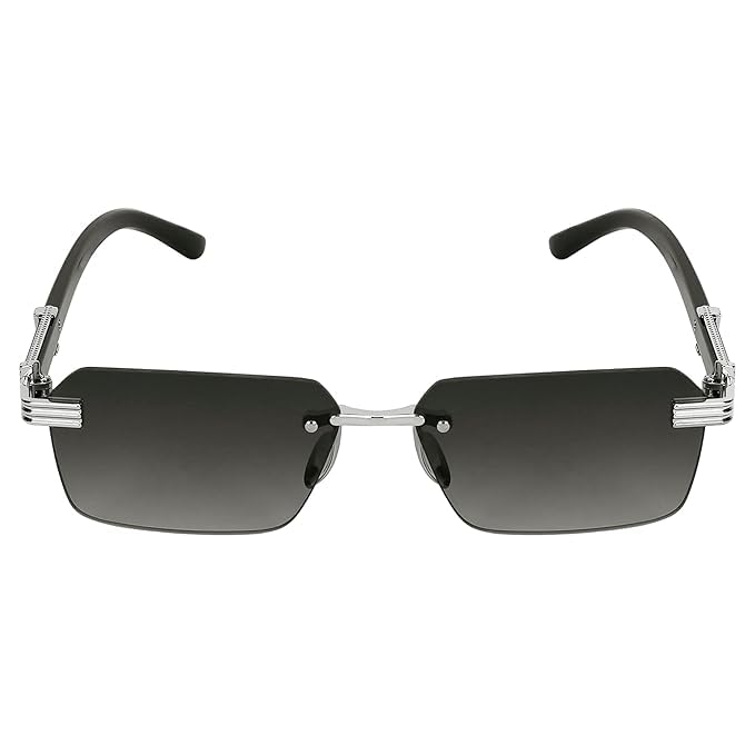 STAN goggle Rimless For Men & women Sunglasses Retro Vintage Sunglasses Retro Vintage Gold Frame Rectangular Premium Designer-image-28