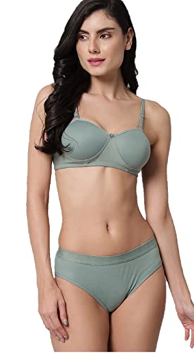 Image of Women Sexy Cotton 2 Piece Bra and Panties Lingerie Set for Honeymoon | Anniversary | Everyday Bra Panty Combo