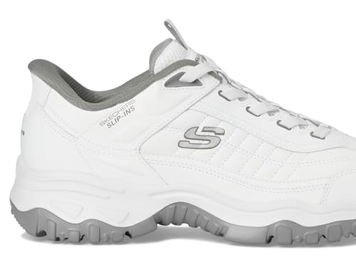 Skechers Men's Afterburn E'Lite Grill Corporal Hands Free Slip-in Sneaker,White/Gray,6.5