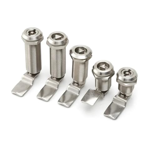 Stainless Steel Longer Triangle Lock MS705 Electric Cabinet Lock Communication Cabinet Distribution Box Industrial Door Lock 1Pcs(Key)