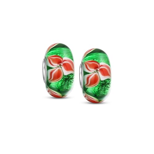 Cuentas de flor de Pascua en plata de ley .925 el regalo de Navidad perfecto