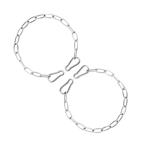 Jntahecg - 20 Inch Stainless Steel Gate Link Chain Lock with Both-Ended Carabiners Chain Link Gate Latches for Outdoor Fences, for Outdoor Fences, Pet Cages, Horse Goat Cow Corral Supplies (2pcs，Silver)