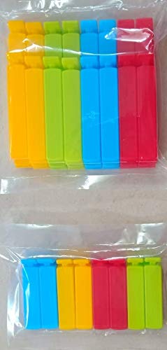 NT-STARPlastic Sealing Pouch Clips Fresh-Keeping Clamp Sealer for Kitchen Can be stored Fresh Foods Snacks Chips or Coffee Bags (Multicolor) (24)(3 Different Sizes 11cm, 8cm,6cm)