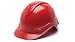 Pyramex Ridgeline Vented Cap Style 4 Pt Ratchet Suspension Hard Hat, Red