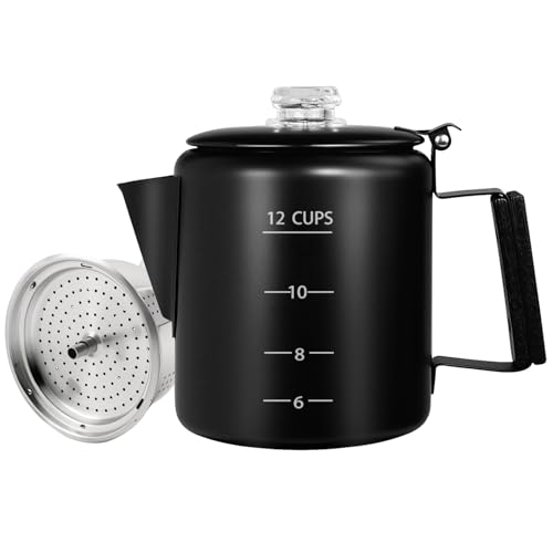 Vaolvpant No Coating 12 Cup Percolator Coffee Pot 304 Stainless Steel