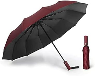 Automatic Umbrella 1Pcs Automatic Open Rain Umbrella For 2 Persons ,Windproof Vented Double Canopy Travel Umbrella ,12 Ribs , color：Black, Blue, Green, Pink, Red, Dark Blue Umbrella (Black 41in x26in)