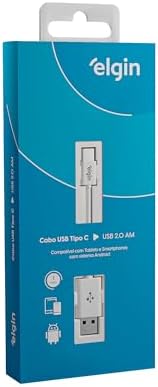 Cabo USB Tipo C Elgin 1 metro Branco