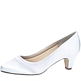  Rainbow Club Brautschuhe Megan - Damen Pumps gepolstert, Pure White, Satin - Gr. 37.5 (UK 4.5)