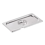 Deckel mit Löffelaussparung für GN Behälter GN1/3- Container Gastronorm Pans aus Edelstahl, ideal als Sous Vide Behälter, Kombidämpfer, Chafing Dish Einsatz