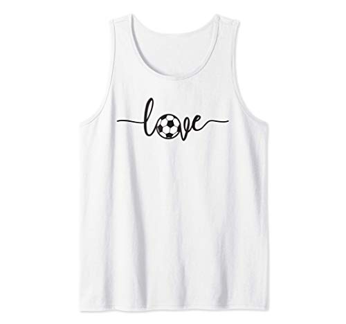 Love Soccer Cute Sports Fan Ball Graphic Football Tank Top