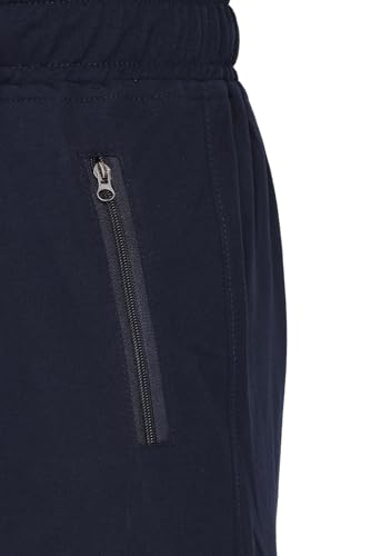 Image of Plus Size Cotton Loop Knit Lowers for Men, Zip Pocket, Night Pant, Joggers, Sports Trousers, Gym n Lounge Wear Track Pant for Boys Navy 3XL