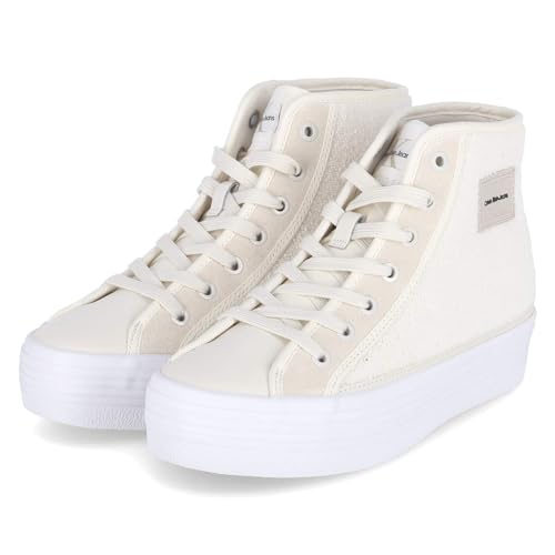 Calvin Klein Jeans Damen Vulcanized Sneaker Schuhe, (Creamy White/Bright White), 38