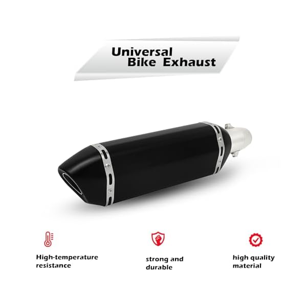 Vagary New Akraphovic Exhaust/Silencer Wtih Inbilt DB Killer for KTM, Kawasaki, Honda,TVS, Bajaj & Universal for bikes (BLACK)