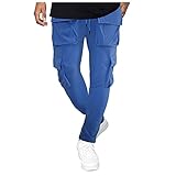 Pantalon Homme Grande Taille   Pantalon À Double Outillage Vent Fonctionnel Pantalon Décontracté Jambe Droite Multi Poches Fermeture À Glissière Pour Homme Pantalon Pour Homme Pantalon Effilée Noir