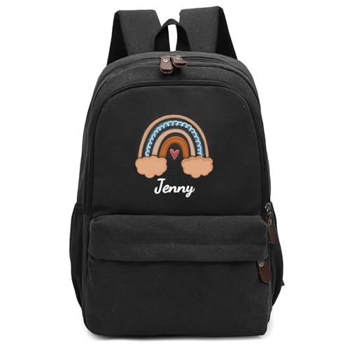 Youltar Backpack for Girls and Boys, Personalized Embroidery Rainbow Backpack with Name, Back to School Backpack for Kids, Custom backpack for school outdoors and picnics