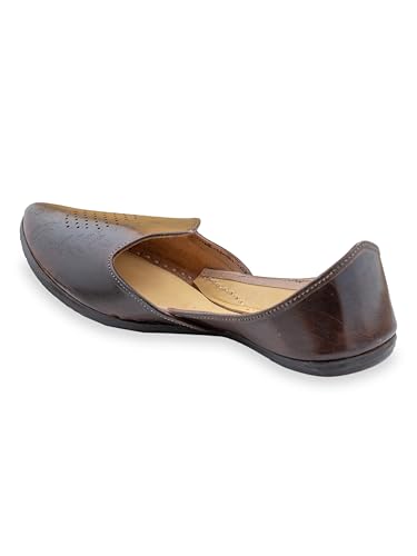Image of KORAKARI Men's Traditional Leather Punjabi Jutti Comfortable Mojari for Men