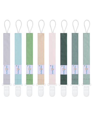 babygoal Baby Pacifier Clips 8 Pack, Pacifier Holder Clip Fits for Most Pacifier and Binkies-Neutral Color