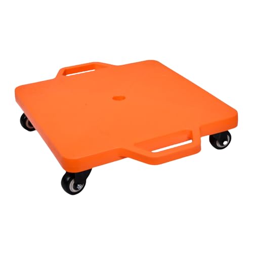 ハンドル付きジムプラスチックスクーターボード 4輪スクーター プラスチックスクーターボード 回転キャスター付き キッズスクーターボード 屋内および屋外の子供のスポーツ 家庭用屋外ジムスポーツ用感覚バランストレーニングデバイス (L サイズ,オレンジ色)