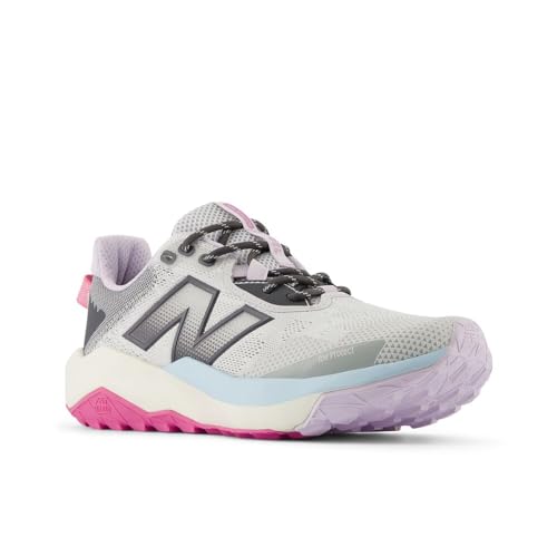 New Balance Women's DynaSoft Nitrel V6 Trail Running Shoe, Grey Matter/Magnet/Real Pink, 7.5 M