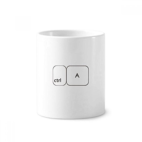 Support céramique Clavier Symbole ctrl pour brosse à dents et stylos tasse blanche 350ml