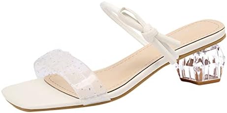 DFEK Womens Ladies mid Low Block Heel peep Toe Ankle Strap Strappy Party Sandals Size Womens Sparkle Diamante Low Mid Heel Sandals Wedding Bridal Prom Ladies Party