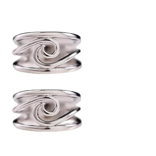 Bague Ocean Argent Géométrique, Bijou Minimaliste Haute Qualité - 2