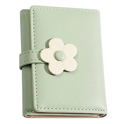 Cute Flower Pattern Student Purse Trifold Wallet for Portable PU Card Holder for Credit and Id Cards Lightweight Decorative Coin Change Bag for Teen Daily Use