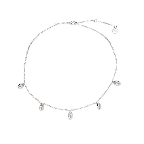 Pura Vida Silver-Plated Cowrie Shell Choker Necklace - 14 Inches, 2" Extender #TOP30