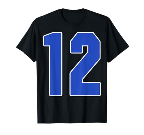 Blue Number 12 Jersey Big #12 Uniform Favorite Player T-Shirt