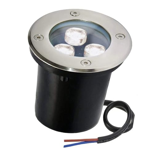 Faretto da Incasso per Esterni - Faretto da Giardino interrato da 3 W - Faretto da Incasso a LED per Esterni Impermeabile IP65, Lampada da Incasso interrata in Vetro temperato in Alluminio, per viale