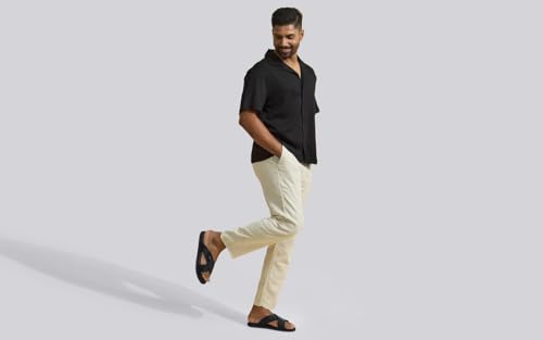 Image of Neeman's Minimals Sandals for Men | Casual Slippers with Ergonomic Arch Support & Anti Skid Sole | Faux Leather Waterproof Chappal | Lightweight Monsoon Floaters for Beach & Outdoor Wear