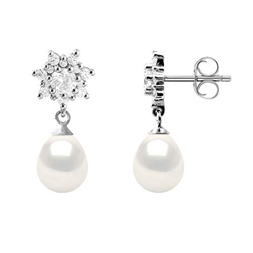 Boucles d'oreilles perles de culture d'eau douce argent 925 véritables bijoux femmes