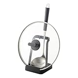 YAMAZAKI home 2249 Yamazaki Tower Ladle Holder-Lid Stand for Utensils in Kitchen, Black