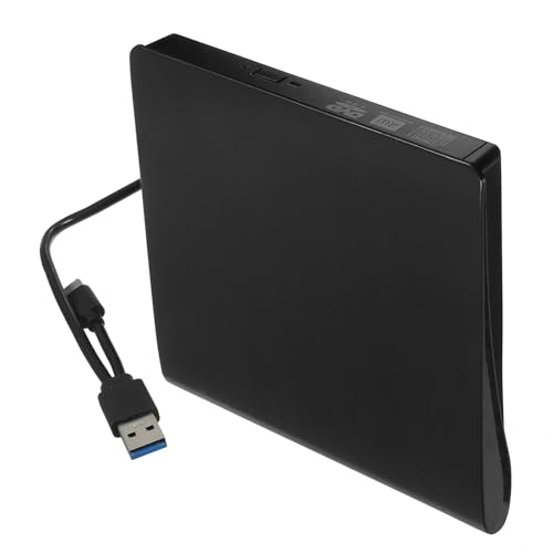 KONTONTY Unidad Óptica Externa USB 3.0 y Tipo-c, Grabadora y Reproductor DVD Portátil para Pc, Compatible Múltiples Formatos, Color Negro, Diseño Compacto Necesidad De Controladores