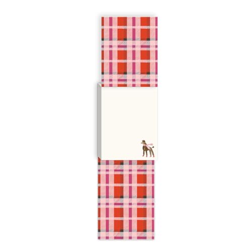 Image of Punch Studio Pocket Note Pads - 75-Sheet Snow Day Dogs Holiday Notepad with Fold-Over Cover & Magnet Closure, 3 inch x 4 inch, Poodles