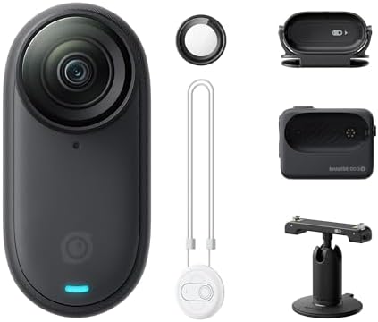 Insta360 GO 3S - 128 GB Black 4K Tiny Portable Vlogging Camera, Hands-Free POVs, Mount Anywhere, Stabilization, 140 Min Battery Life, 10m Waterproof, Pet POV