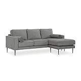 Signature Design by Ashley Hazela Contemporary Sectional Sofa Couch with Chaise Lounge, Gray