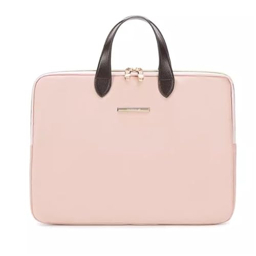 Womens Briefcase Handy Briefcase A4 Document Data Storage Bag Book Bag Business Work Bag(Pink)