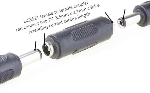 Adaptador conector DC 5.5mm x 2.1mm hembra a hembra, 2 piezas miniatura 2