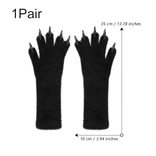 Ericetion Noirs À Griffes, Mitaines À Ongles Longs, Accessoires De Cosplay pour Halloween – vue 5