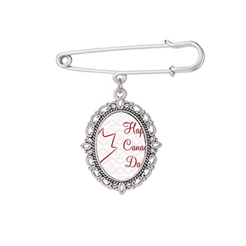 Broche à dessin en érable Happy Canada Day - Accessoire chemise et robe