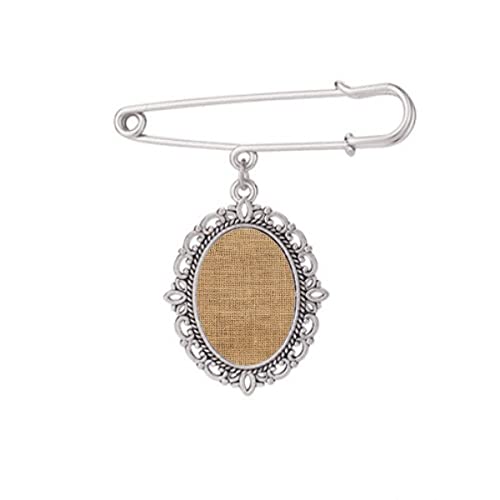Broche en tricot de lin kaki pour robe chemise châle taille M
