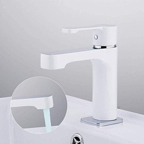 Robinet d'évier cascade blanc en laiton pour mitigeur de salle de bain