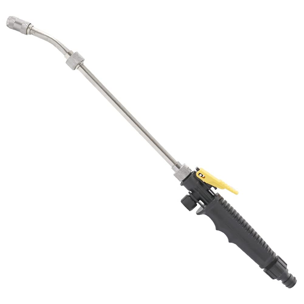 Ddqcnzpmy 48Cm Garden Hose Spray Gun,Cleaner Water Gun -Metal High Pressure Sprayer Jet Garden Accessories Wash Hose Wand Nozzle Watering Spray Sprinkler(48Cm)