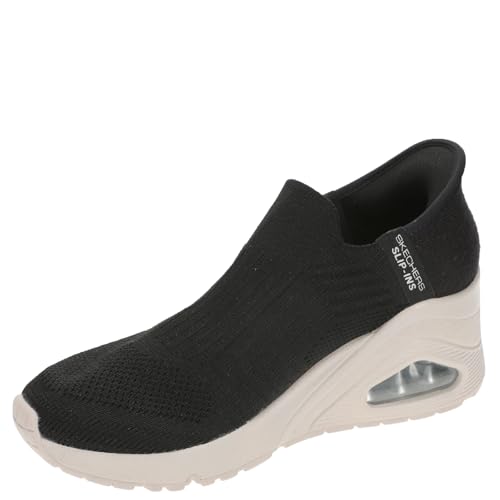 Skechers Street Womens,UNO Wedge - Kickin' Knit,BLK,9.5 M US