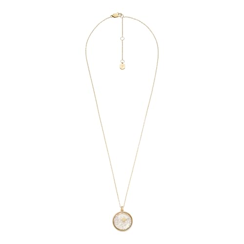 Image of Fossil Women's Gold-Tone Stainless Steel Pendant Chain Necklace for Women